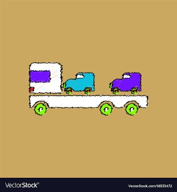 Flat shading style icon car carrier truck deliver vector image