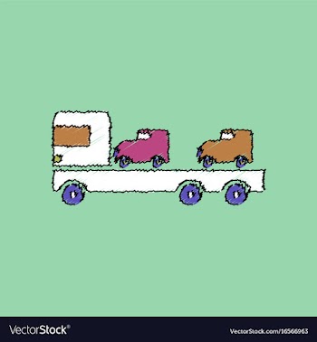 Flat shading style icon car carrier truck deliver vector image
