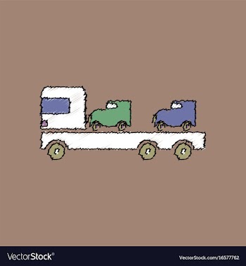 Flat shading style icon car carrier truck deliver vector image