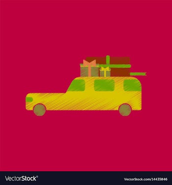 Flat shading style icon car gifts vector image