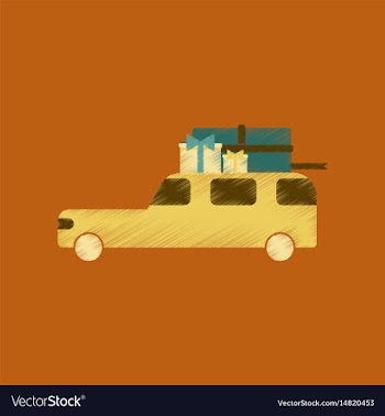 Flat shading style icon car gifts vector image
