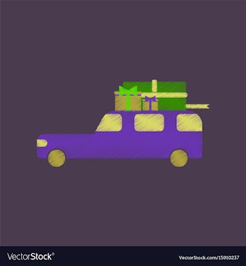 Flat shading style icon car gifts vector image