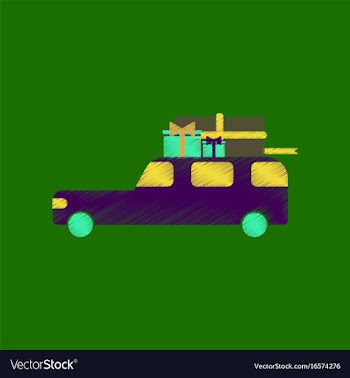Flat shading style icon car gifts vector image