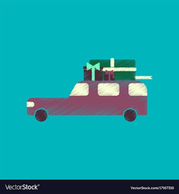 Flat shading style icon car gifts vector image