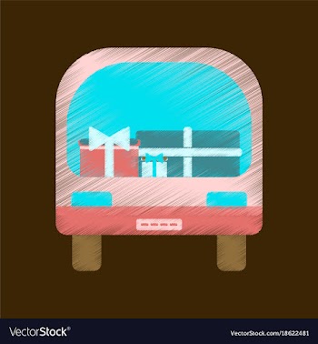 Flat shading style icon car gifts vector image