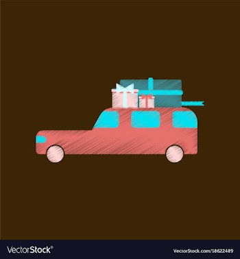 Flat shading style icon car gifts vector image