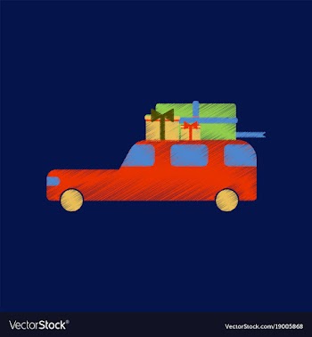 Flat shading style icon car gifts vector image