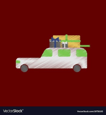 Flat shading style icon car gifts vector image