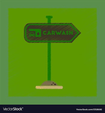 Flat shading style icon car wash sign vector image