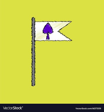 Flat shading style icon cards symbol on flag vector image