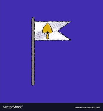 Flat shading style icon cards symbol on flag vector image