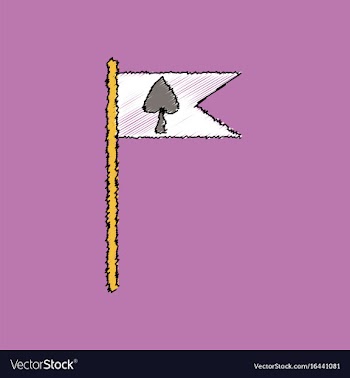 Flat shading style icon cards symbol on flag vector image