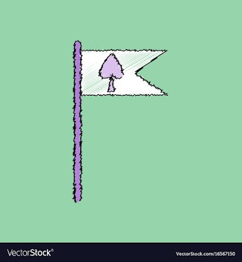 Flat shading style icon cards symbol on flag vector image