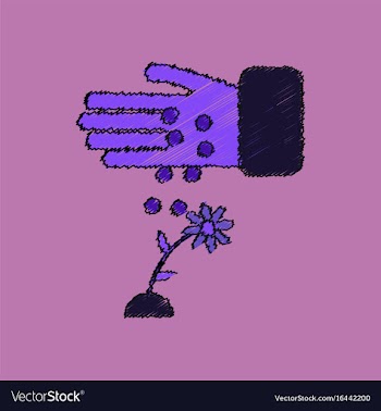 Flat shading style icon care for flower vector image