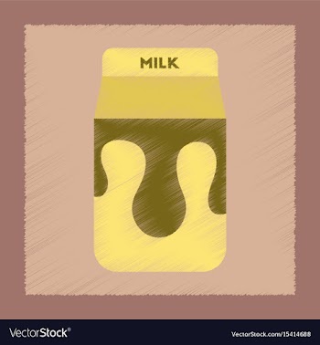 Flat shading style icon carton of milk vector image