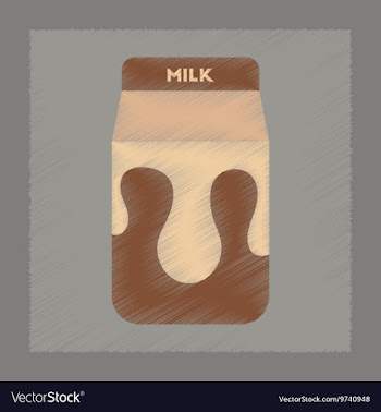 Flat shading style icon carton of milk vector image