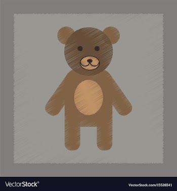 Flat shading style icon cartoon bear vector image