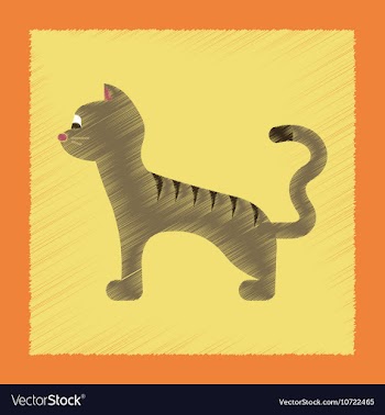 Flat shading style icon cartoon cat vector image