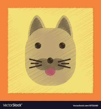 Flat shading style icon cartoon cat vector image