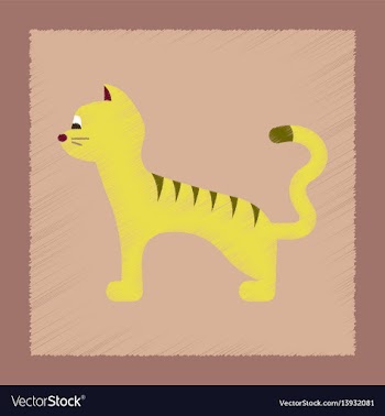 Flat shading style icon cartoon cat vector image