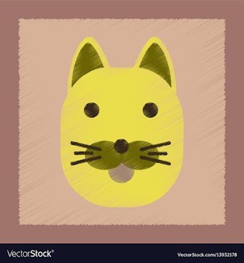 Flat shading style icon cartoon cat vector image