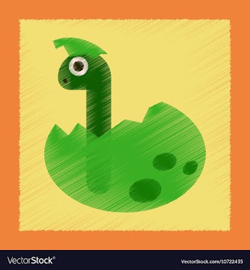 Flat shading style icon cartoon dinosaur egg vector image