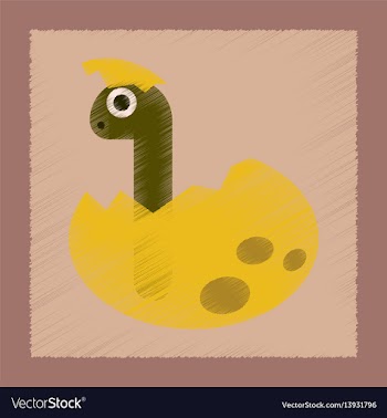 Flat shading style icon cartoon dinosaur egg vector image