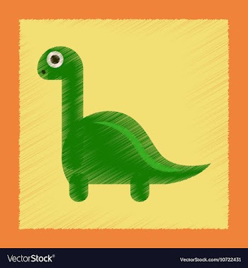 Flat shading style icon cartoon dinosaur vector image