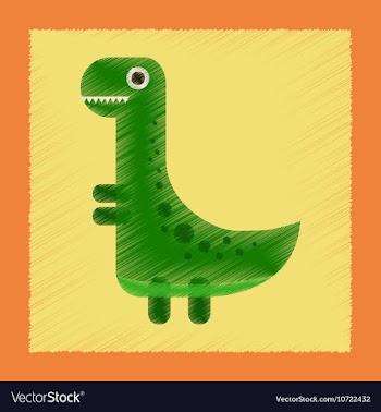 Flat shading style icon cartoon dinosaur vector image