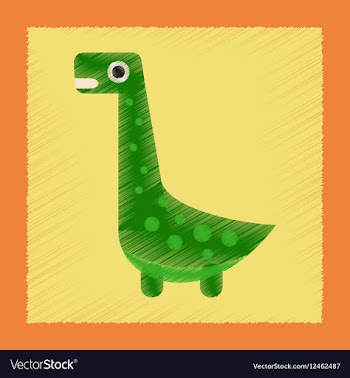 Flat shading style icon cartoon dinosaur vector image