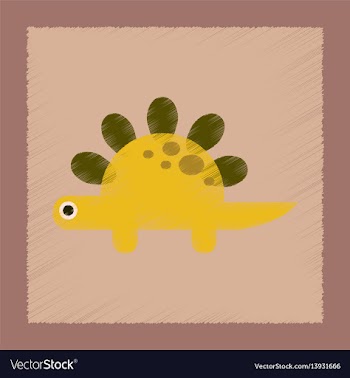 Flat shading style icon cartoon dinosaur vector image
