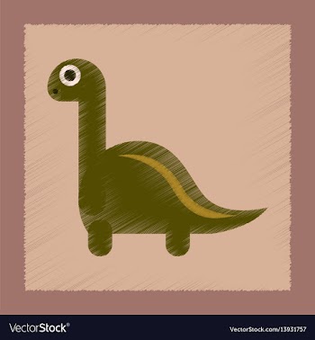 Flat shading style icon cartoon dinosaur vector image