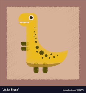 Flat shading style icon cartoon dinosaur vector image