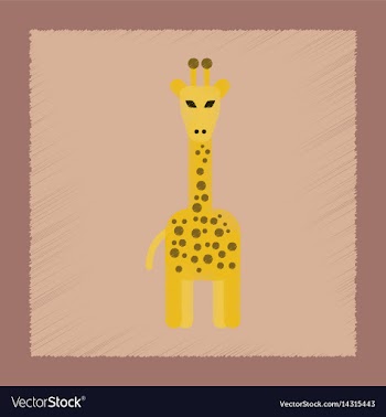 Flat shading style icon cartoon giraffe vector image
