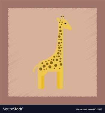Flat shading style icon cartoon giraffe vector image
