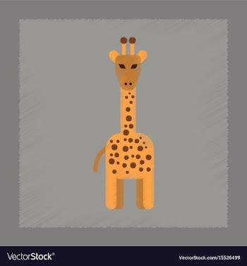 Flat shading style icon cartoon giraffe vector image