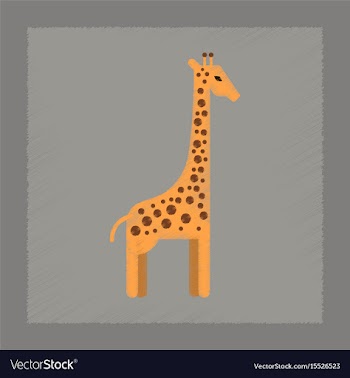 Flat shading style icon cartoon giraffe vector image