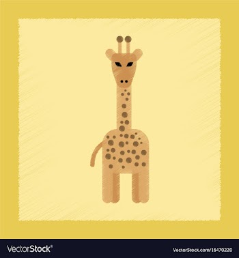 Flat shading style icon cartoon giraffe vector image