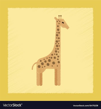 Flat shading style icon cartoon giraffe vector image