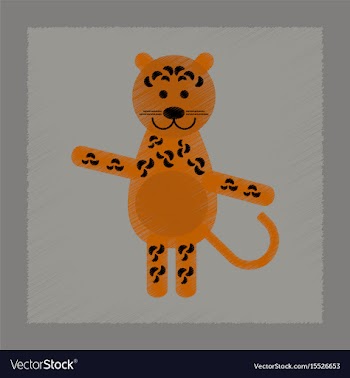 Flat shading style icon cartoon leopard vector image