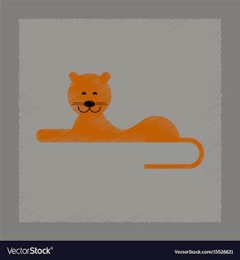Flat shading style icon cartoon lioness vector image