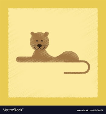 Flat shading style icon cartoon lioness vector image