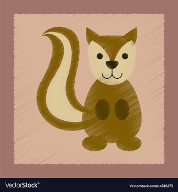 Flat shading style icon cartoon squirrel vector image