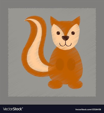 Flat shading style icon cartoon squirrel vector image