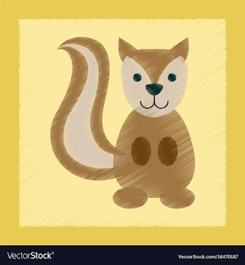 Flat shading style icon cartoon squirrel vector image