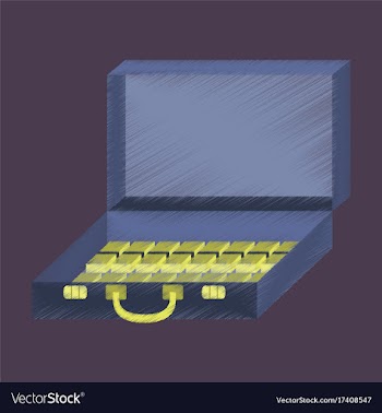 Flat shading style icon case of money vector image