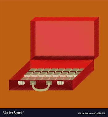 Flat shading style icon case of money vector image