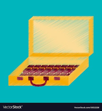 Flat shading style icon case of money vector image