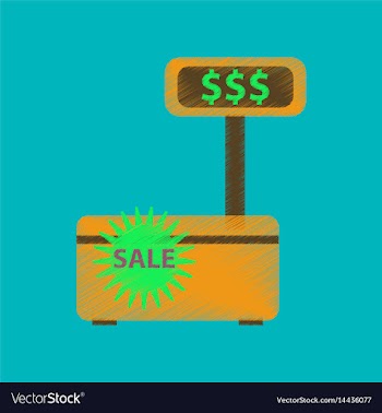 Flat shading style icon cash machine sale vector image