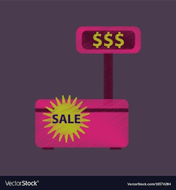 Flat shading style icon cash machine sale vector image
